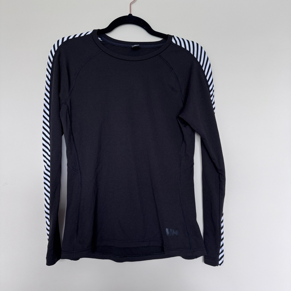 Helly Hansen Lifa Active Long Sleeve Base Layer Black Striped Women Small
